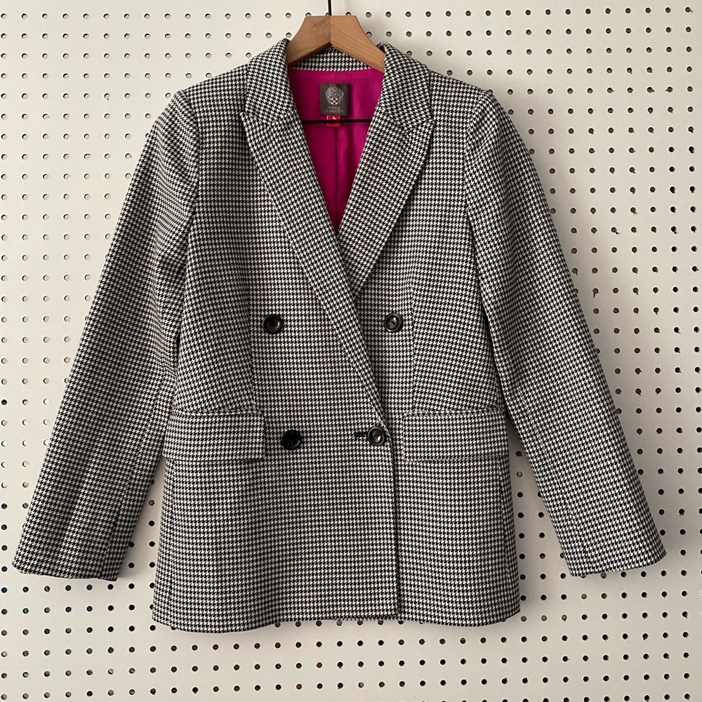 Vince Camuto Black & White Houndstooth Blazer Jacket